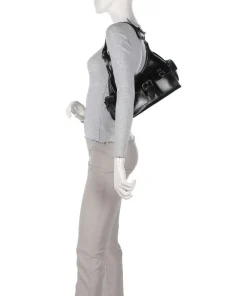 Amelia Schultertasche fein genarbtes Rindsleder schwarz