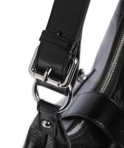 Amelia Schultertasche fein genarbtes Rindsleder schwarz