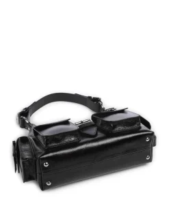 Amelia Schultertasche fein genarbtes Rindsleder schwarz