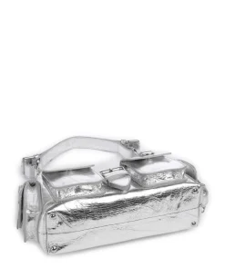 Amelia Schultertasche fein genarbtes Rindsleder silber