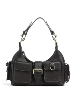 Amelia Schultertasche genarbtes Rindsleder dunkelbraun