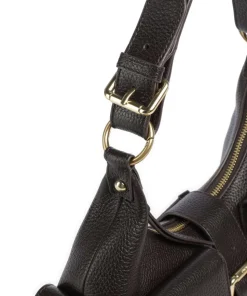 Amelia Schultertasche genarbtes Rindsleder dunkelbraun