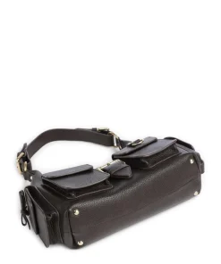 Amelia Schultertasche genarbtes Rindsleder dunkelbraun