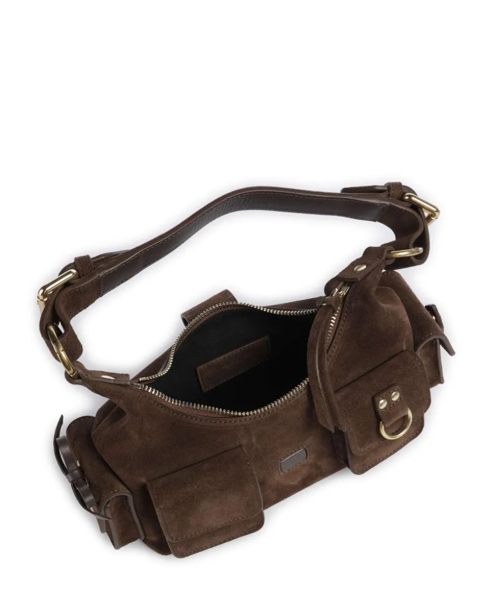 Amelia Small Schultertasche aufgerautes Rindsleder braun