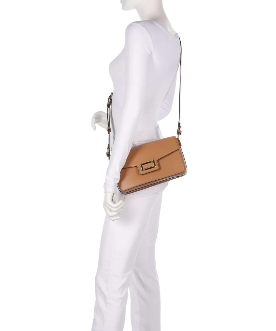 Angele M Schultertasche fein genarbtes Rindsleder camel