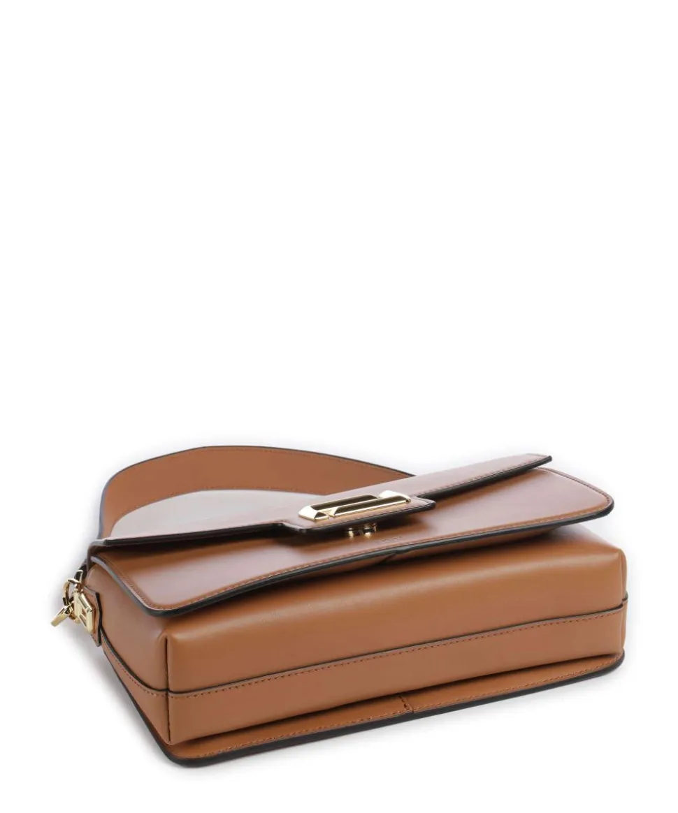 Angele M Schultertasche fein genarbtes Rindsleder camel