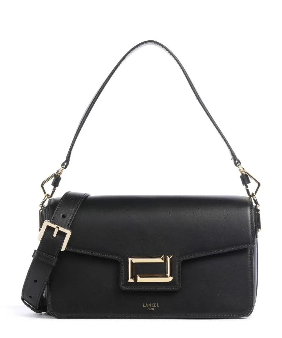 Angele M Schultertasche fein genarbtes Rindsleder schwarz