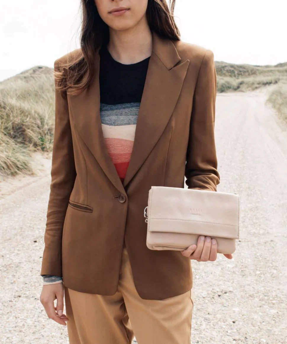 Anouk Anouk Umhängetasche genarbtes Leder schwarz