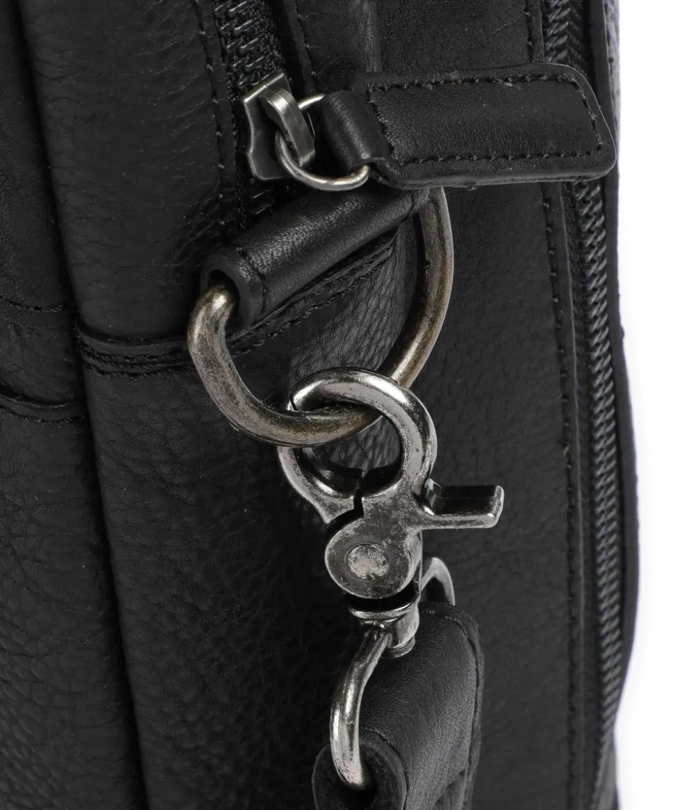 Antique Avery Aktentasche 15″ genarbtes Leder schwarz