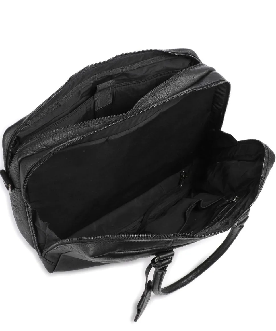 Antique Avery Aktentasche 15″ genarbtes Leder schwarz