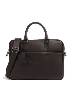 Antique Avery Aktentasche 15″ genarbtes Leder dunkelbraun