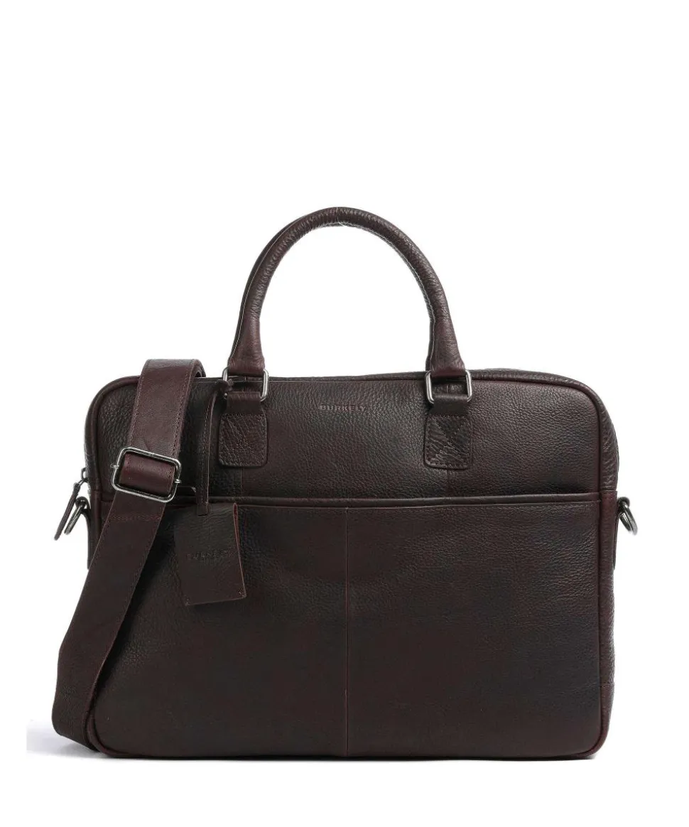 Antique Avery Aktentasche 15″ genarbtes Leder dunkelbraun