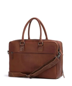 Antique Avery Aktentasche 15″ genarbtes Leder braun