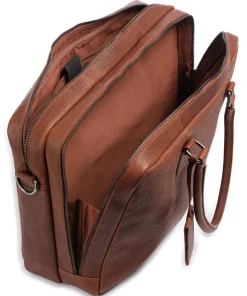 Antique Avery Aktentasche 15″ genarbtes Leder braun