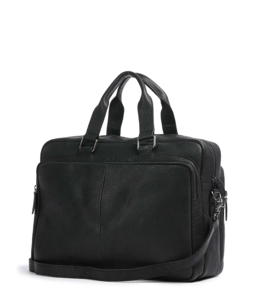 Antique Avery Aktentasche 15″ genarbtes Leder schwarz