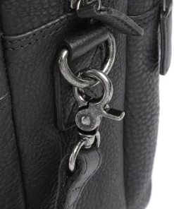 Antique Avery Aktentasche 15″ genarbtes Leder schwarz