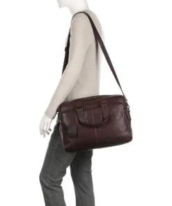 Antique Avery Aktentasche 15″ genarbtes Leder mahagoni