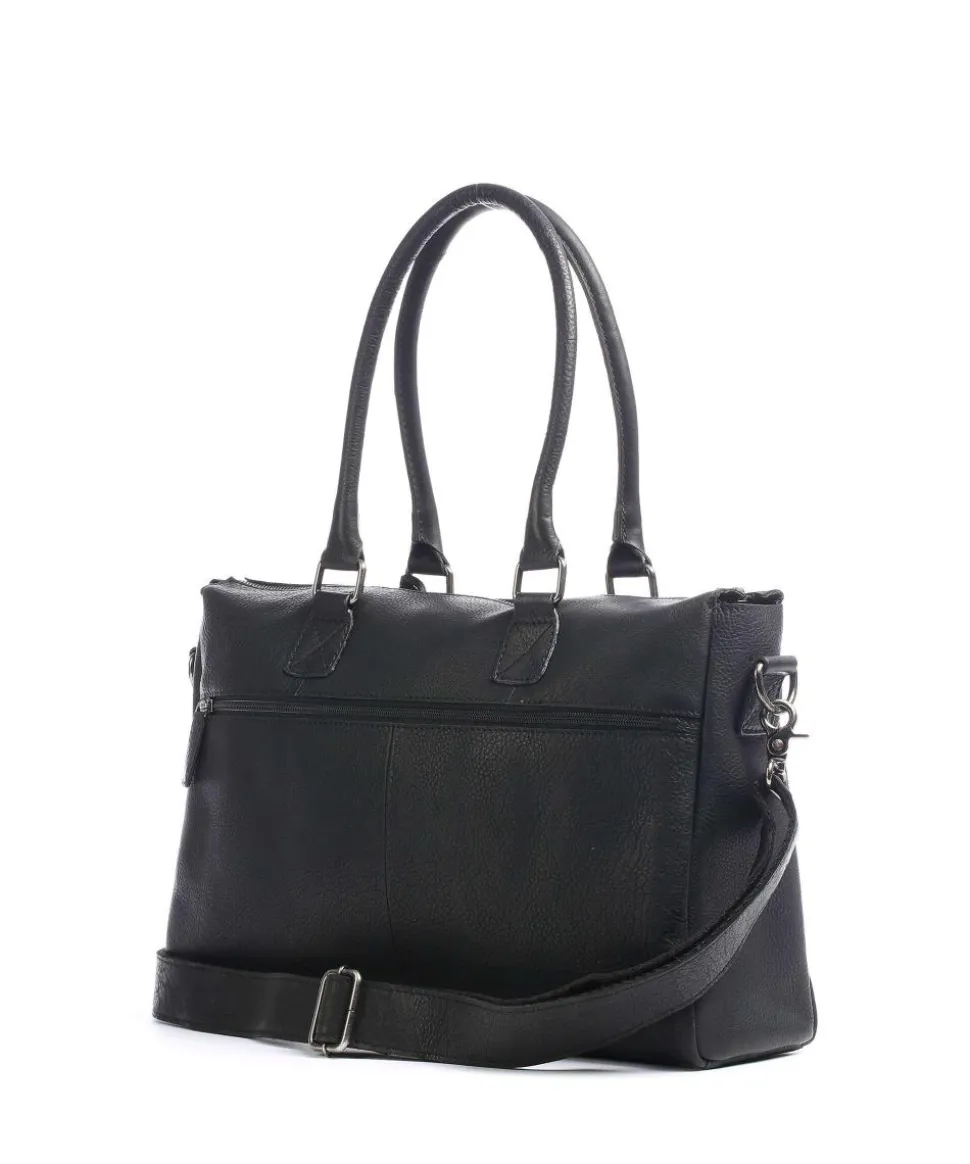 Antique Avery Aktentasche 15.6″ genarbtes Leder schwarz