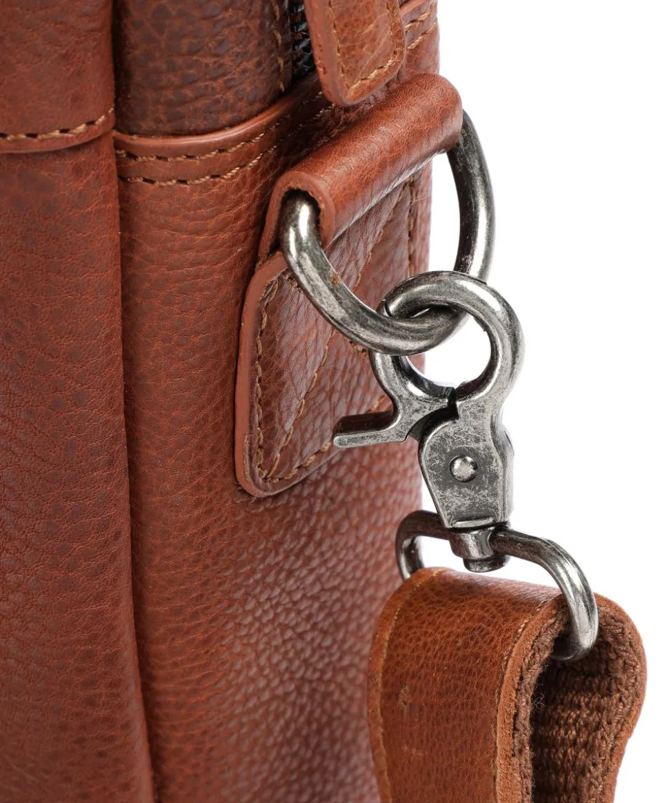 Antique Avery Aktentasche 15″ genarbtes Leder braun