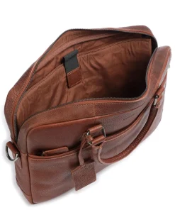 Antique Avery Aktentasche 15″ genarbtes Leder braun