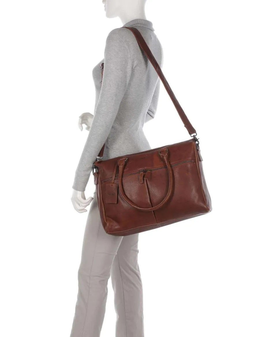 Antique Avery Aktentasche 15.6″ genarbtes Leder cognac