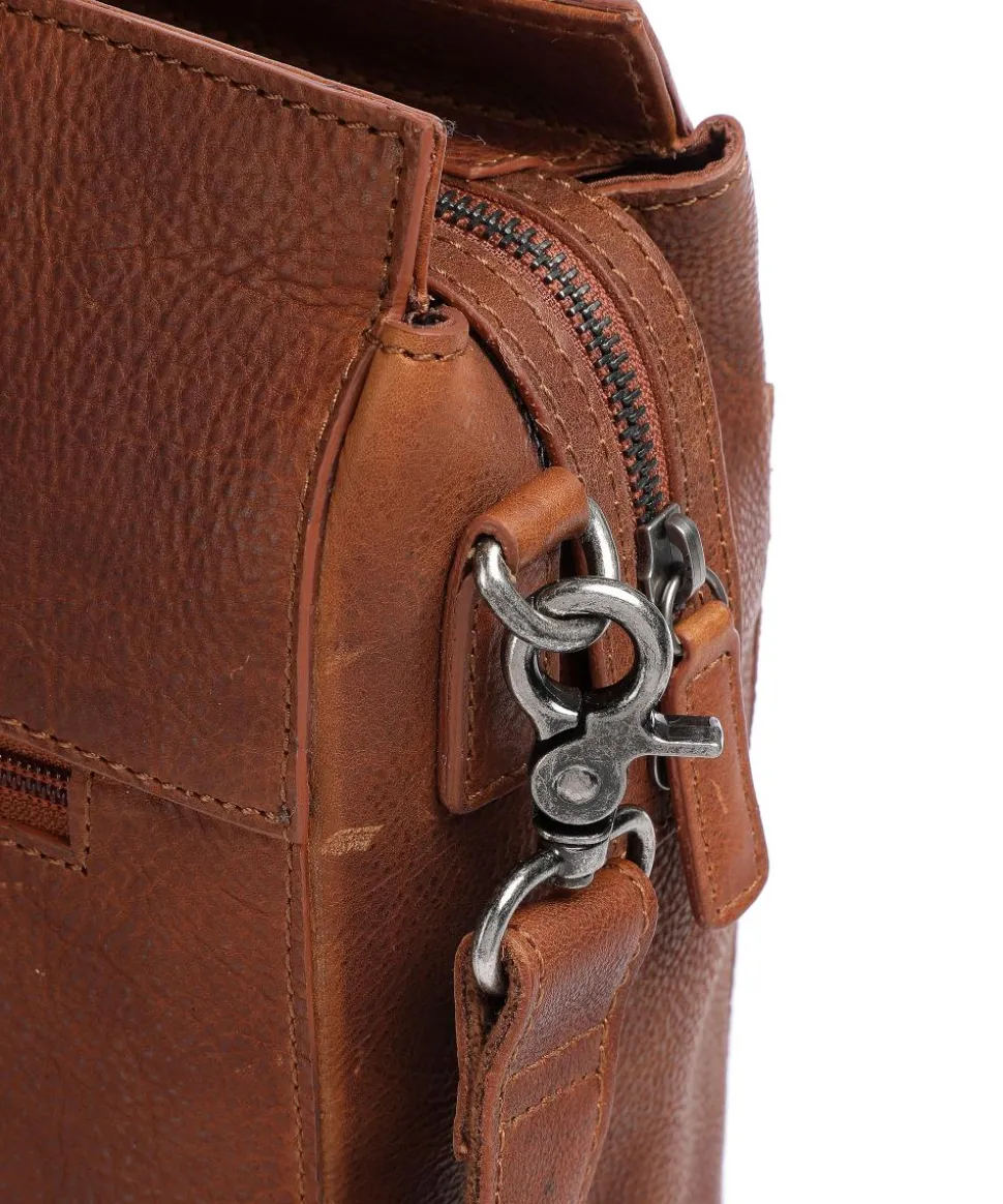 Antique Avery Aktentasche 15″ genarbtes Leder tan