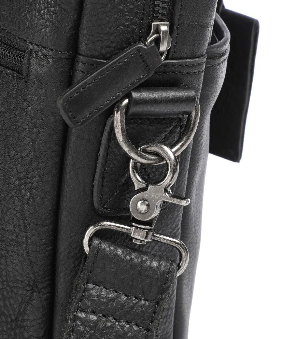 Antique Avery Aktentasche 15″ genarbtes Leder schwarz