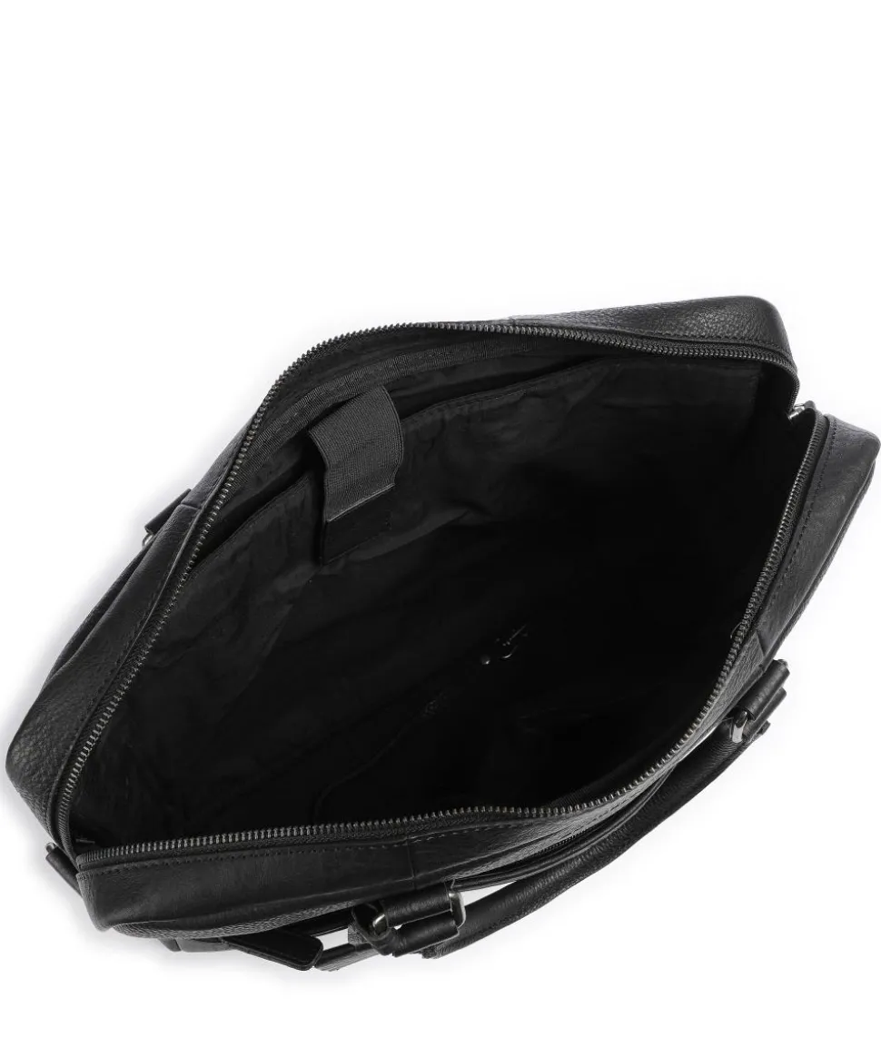 Antique Avery Aktentasche 15″ genarbtes Leder schwarz