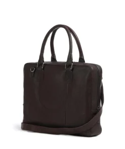 Antique Avery Aktentasche 14″ genarbtes Leder dunkelbraun