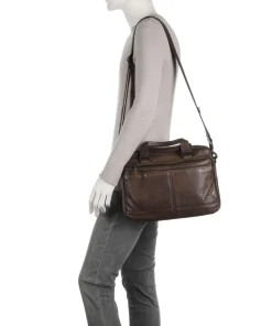Apache Aktentasche 13″ genarbtes Leder dunkelbraun