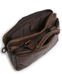 Apache Aktentasche 13″ genarbtes Leder dunkelbraun