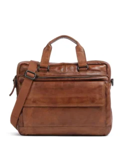 Apache Aktentasche 15″ genarbtes Leder cognac