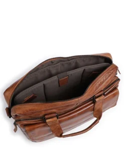 Apache Aktentasche 15″ genarbtes Leder cognac