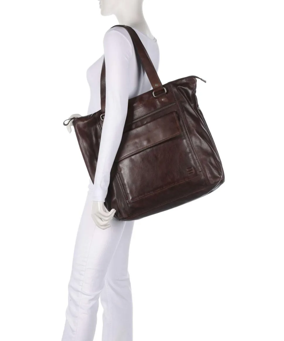 Apache Amina Aktentasche 15″ fein genarbtes Leder dunkelbraun