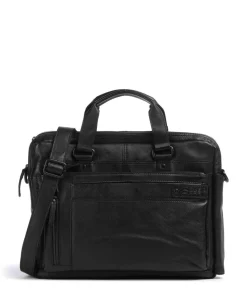 Apache Brutus Aktentasche 15″ fein genarbtes Leder schwarz