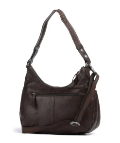 Apache Caryn Schultertasche genarbtes Rindsleder dunkelbraun