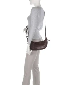 Apache Edee Umhängetasche genarbtes Leder dunkelbraun