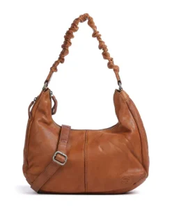 Apache Harli Schultertasche genarbtes Leder braun