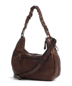 Apache Harli Schultertasche genarbtes Leder braun