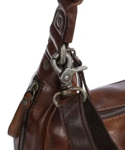 Apache Harli Schultertasche genarbtes Leder braun