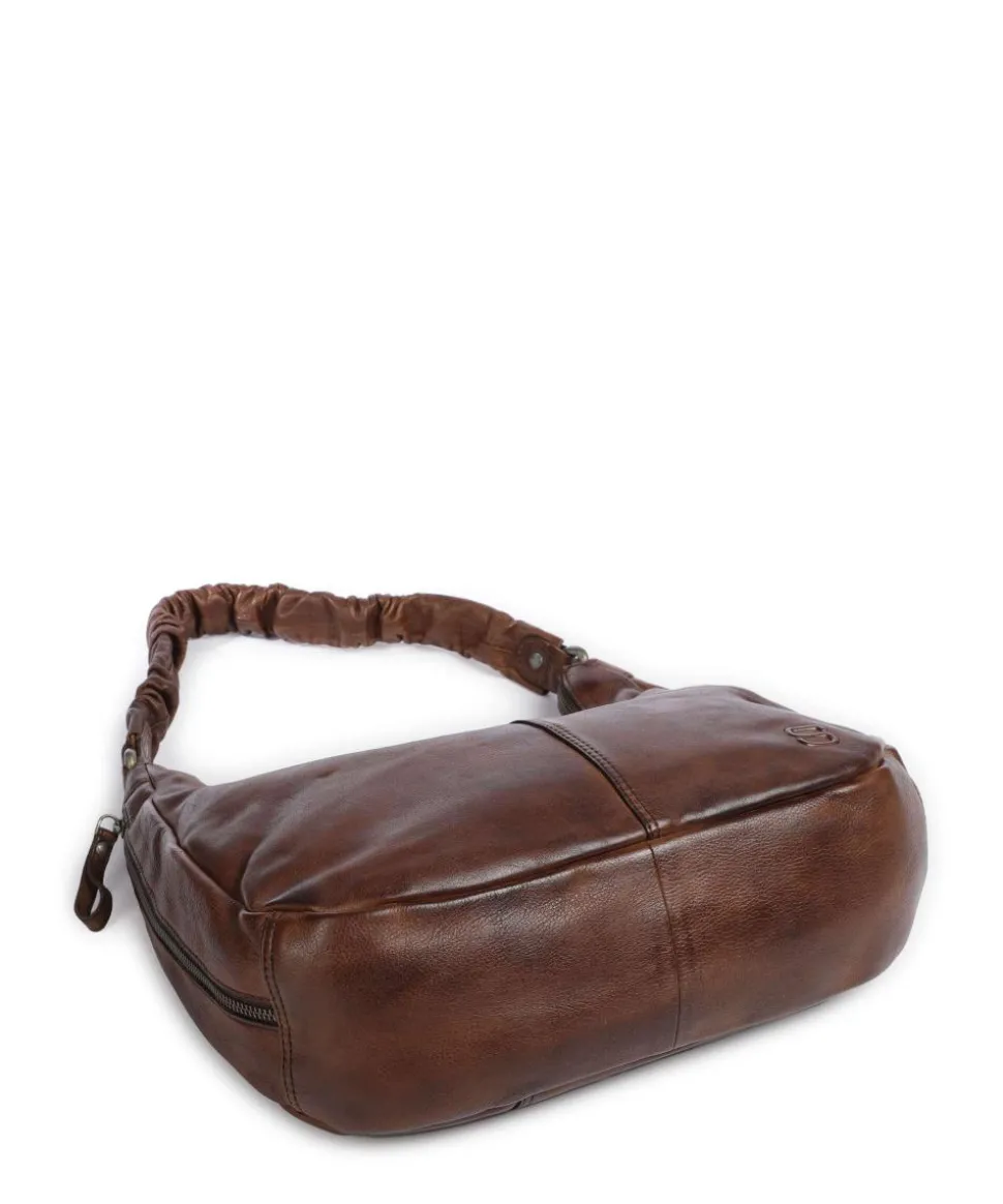 Apache Harli Schultertasche genarbtes Leder braun