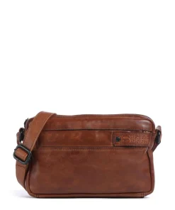 Apache Hubbert Umhängetasche fein genarbtes Leder cognac