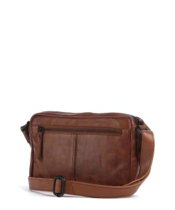 Apache Hubbert Umhängetasche fein genarbtes Leder cognac