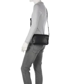 Apache Hubbert Umhängetasche fein genarbtes Leder schwarz