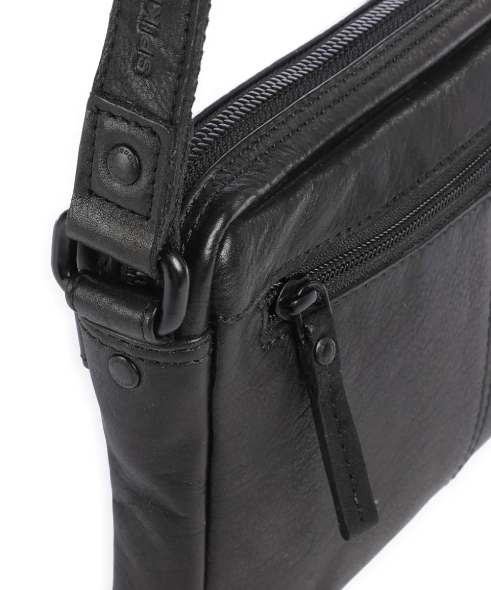 Apache Hubbert Umhängetasche fein genarbtes Leder schwarz