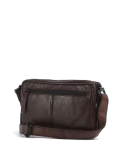 Apache Hubbert Umhängetasche fein genarbtes Leder dunkelbraun