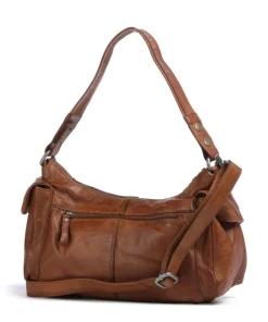 Apache Jaclyne Schultertasche genarbtes Rindsleder cognac