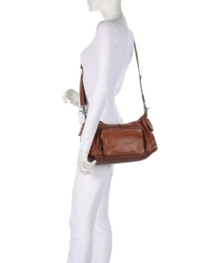 Apache Jaclyne Schultertasche genarbtes Rindsleder cognac