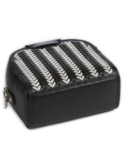 Arden Crescent Umhängetasche genarbtes Rindsleder schwarz/weiß