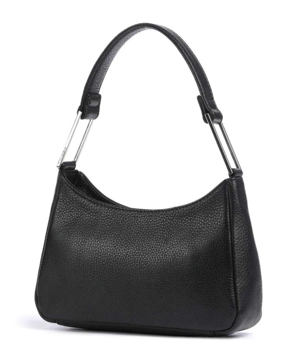 Arialla Schultertasche genarbtes Rindsleder schwarz